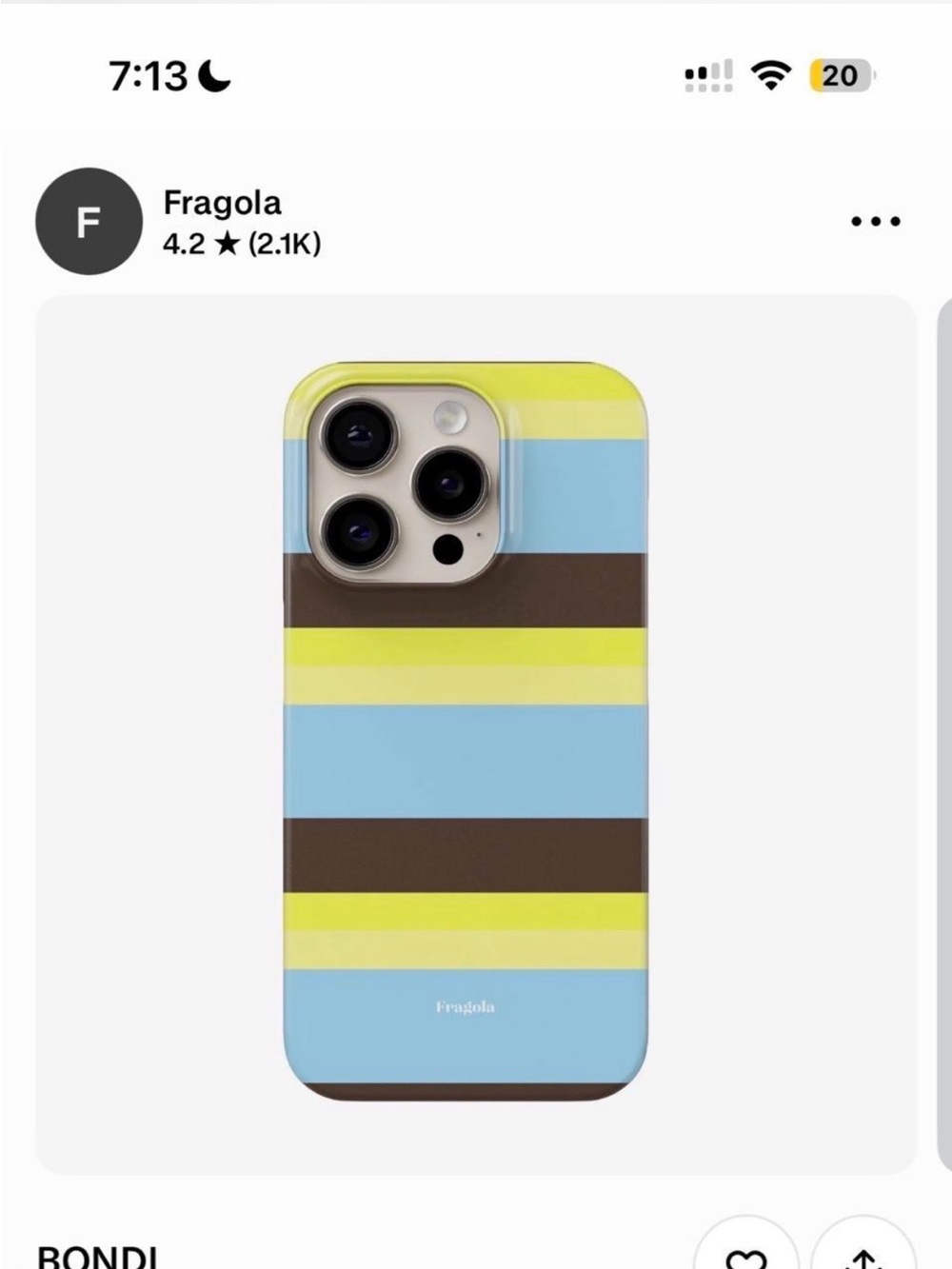 Gola Blue, Yellow & Brown Striped Phone Case